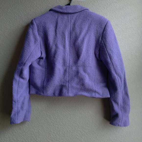 Zara Limited Edition Purple Wool Blend Cropped Blazer - Picture 5 of 8